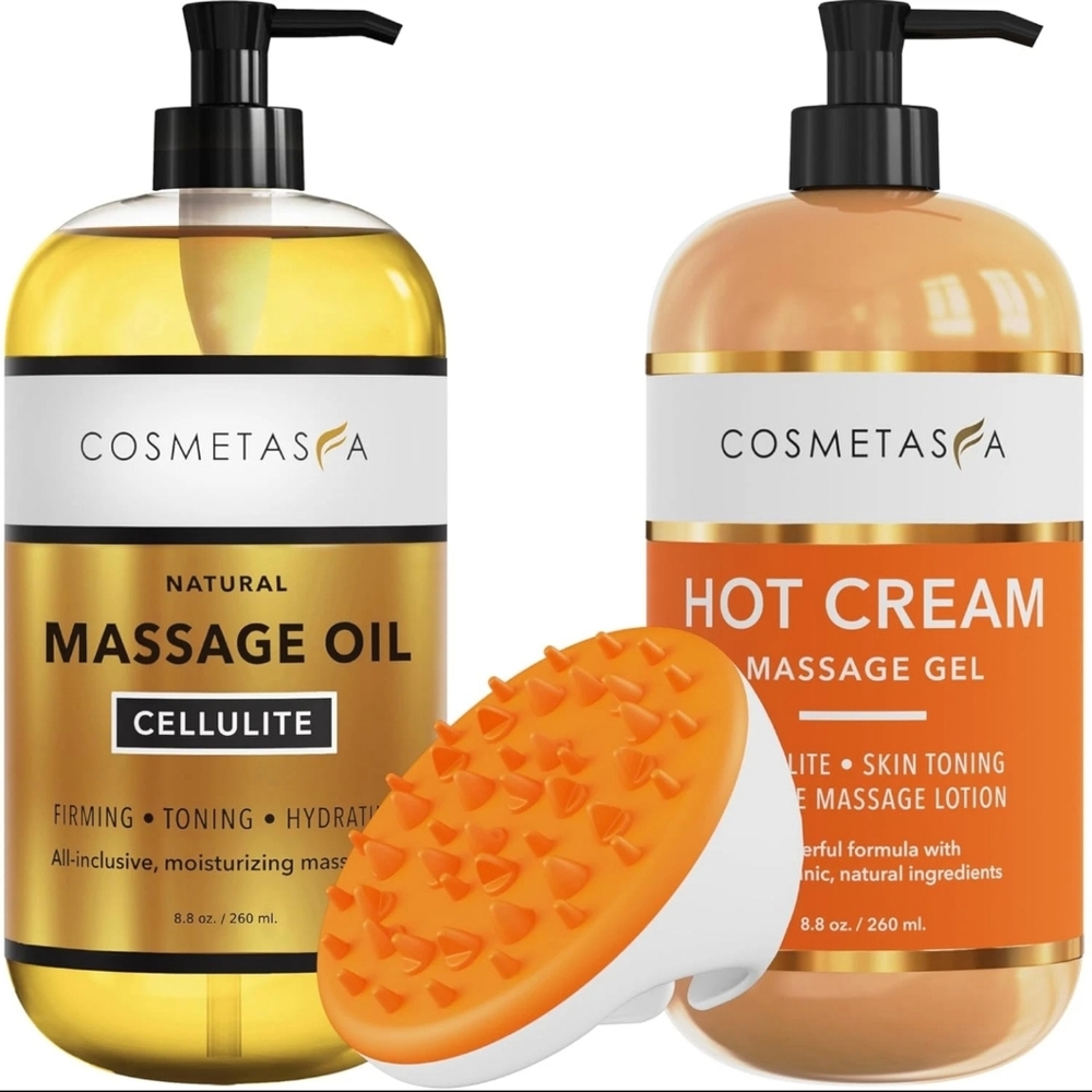 Cosmetaspa Massage Oil and Hot Cream Set For Cellulite Toning